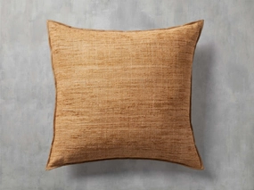 Raw Silk Pillow Cover in Tobacco