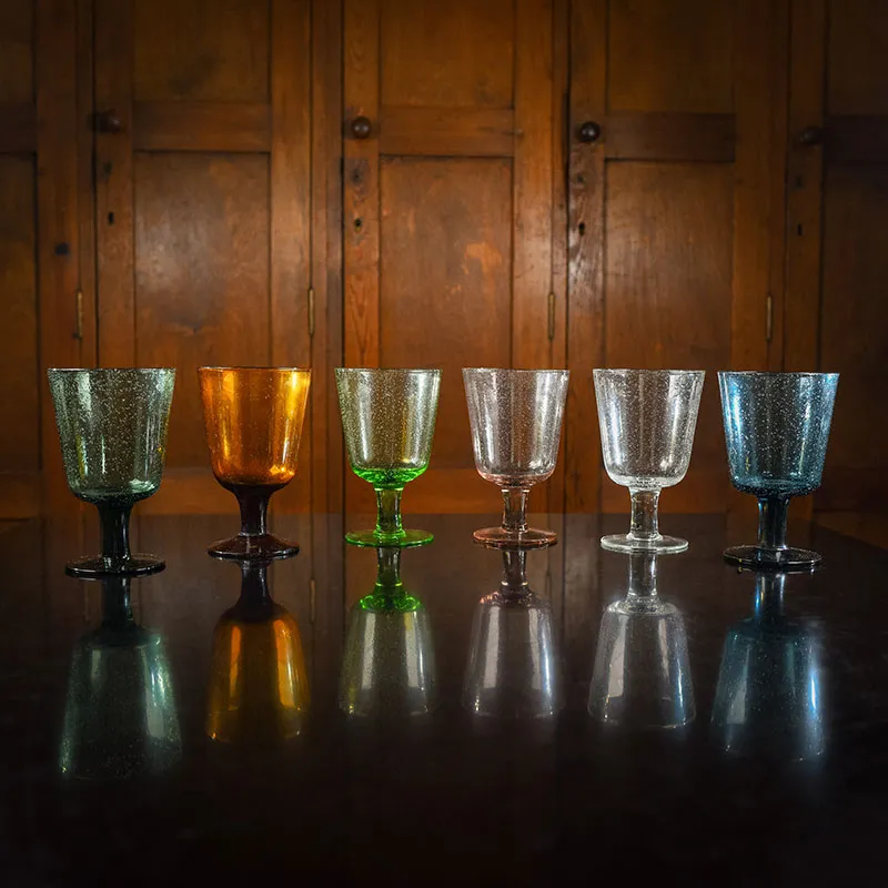 Recycled Set of 6 Wine Glasses, 250ml, Old Rose