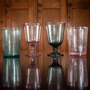Recycled Set of 6 Wine Glasses, 250ml, Old Rose ceramic platter, appetizer tray