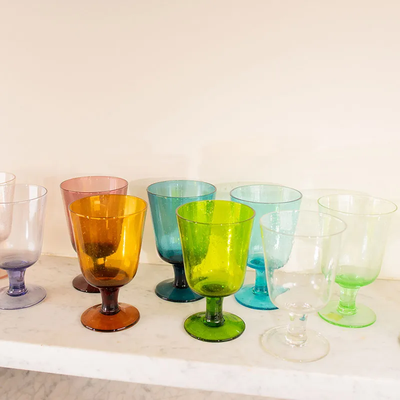 Recycled Set of 6 Wine Glasses, 250ml, Old Rose