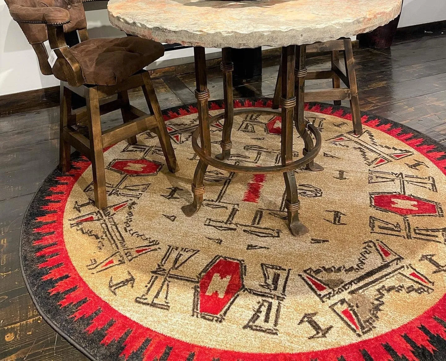 Red, Black & Beige Southwest Area Rugs