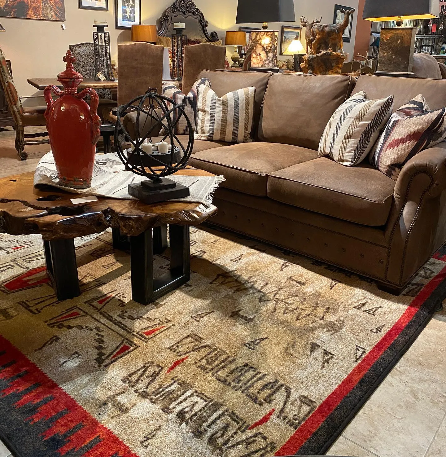 Red, Black & Beige Southwest Area Rugs