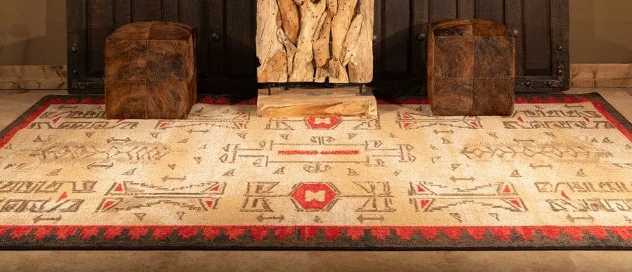 Red, Black & Beige Southwest Area Rugs