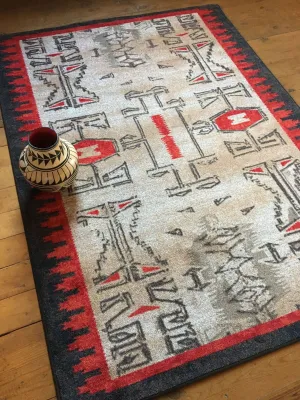 Red, Black & Beige Southwest Area Rugs folding guest bed, rollaway bed
