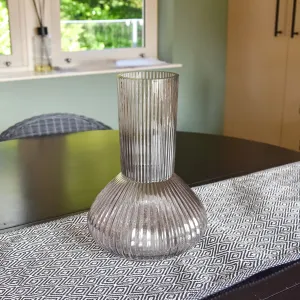 Refined Grey Ridged Tall Bottle Vase kitchen essentials, utensils set