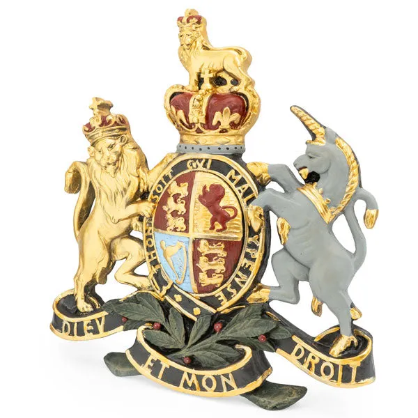 Regal Heritage: Antique Large Coat of Arms Wall Plaque