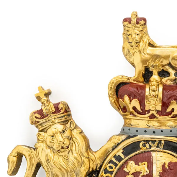 Regal Heritage: Antique Large Coat of Arms Wall Plaque