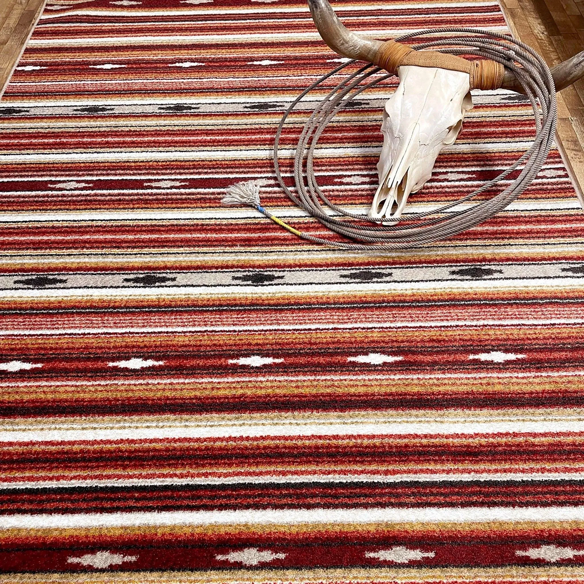 Remington Multi Red Stripe Area Rugs