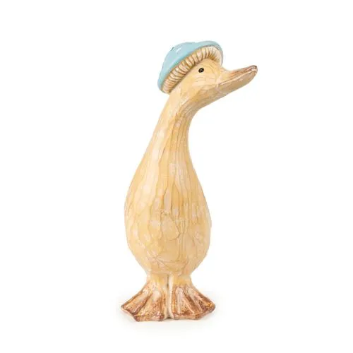 Resin Duck with Teal Hat - 24cm