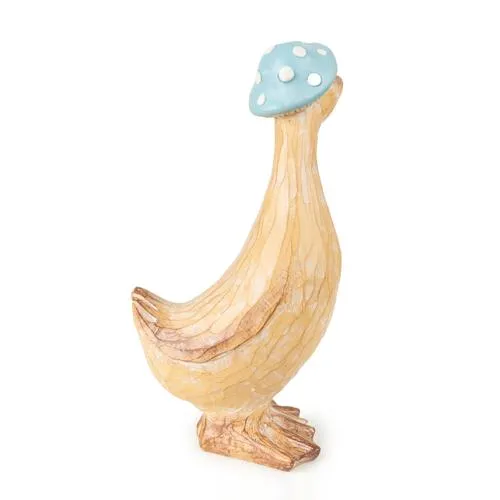 Resin Duck with Teal Hat - 24cm