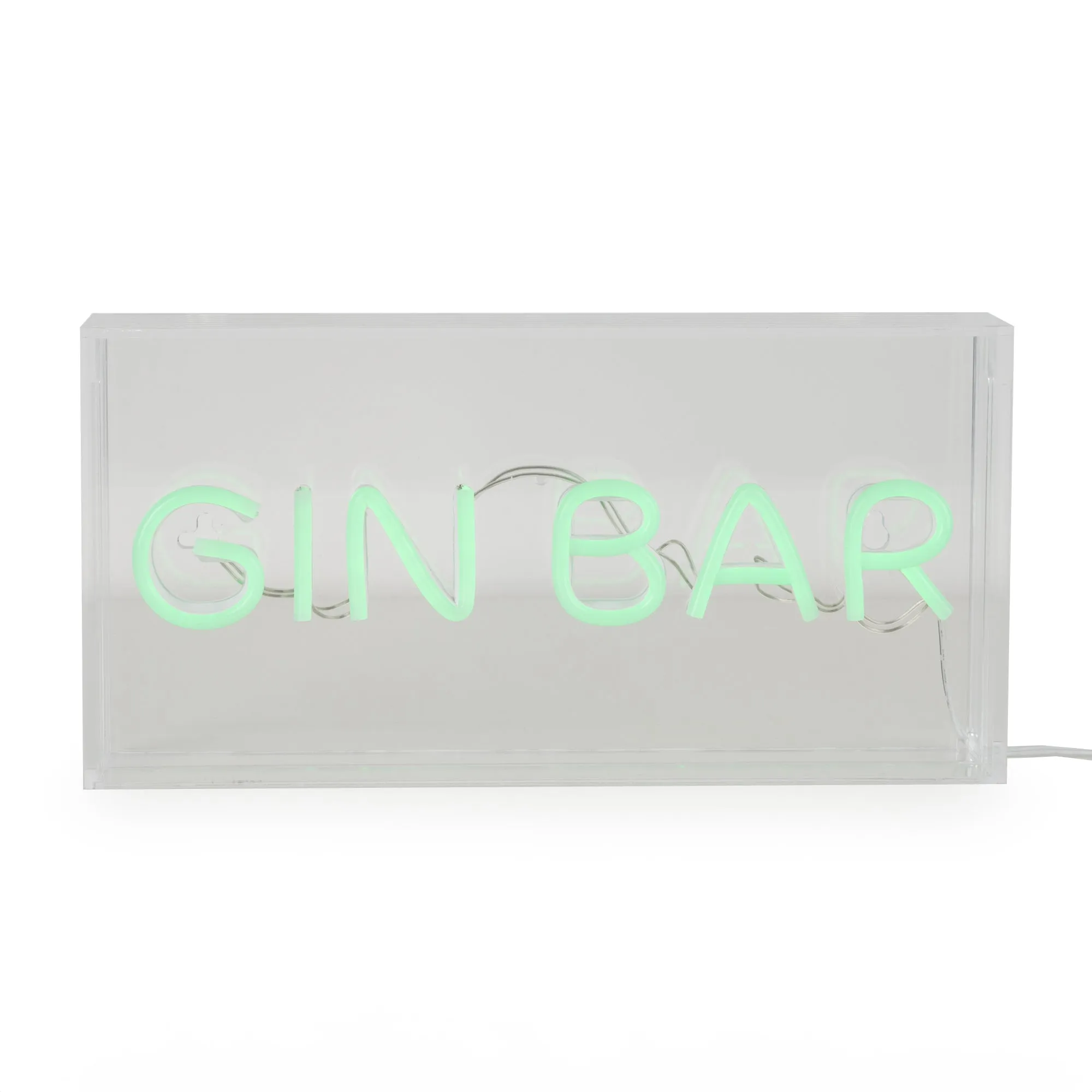 Retro Green Neon Light Box Gin Bar