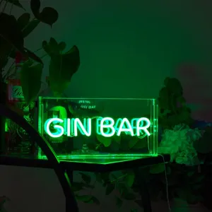 Retro Green Neon Light Box Gin Bar kitchen essentials, utensils set