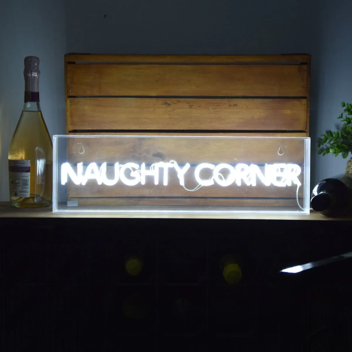 Retro Neon Naughty Corner Light Box