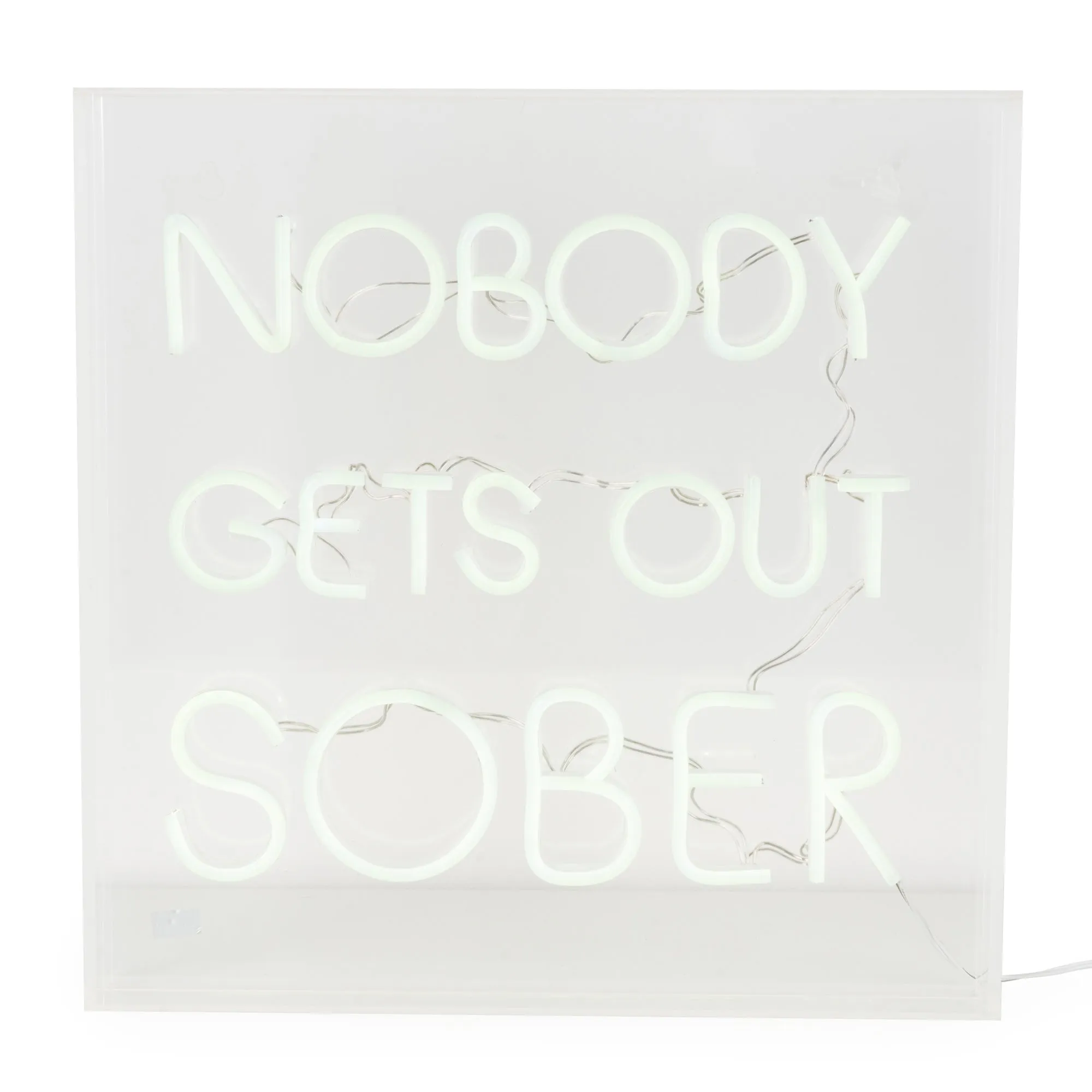 Retro Nobody Gets Out Sober Light Box