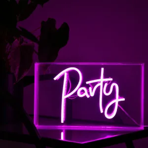 Retro Pink Neon Sign Box Party kitchen essentials, utensils set