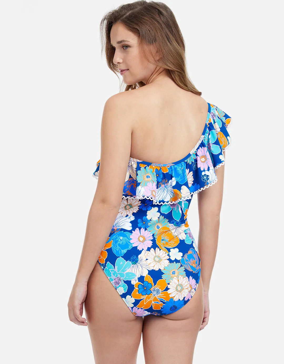 Rising Sun One Shoulder Swimsuit - Blue
