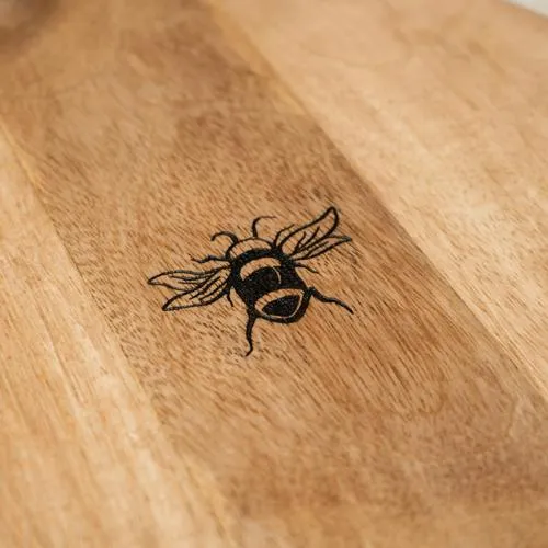 Round Wooden Chopping Board with Bee Detail