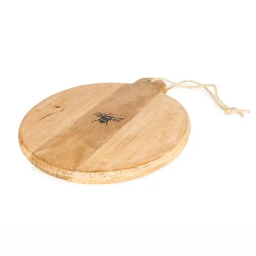 Round Wooden Chopping Board with Bee Detail
