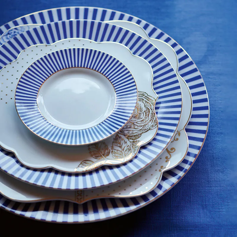 Royal Stripes Bread plate, D17cm, Blue