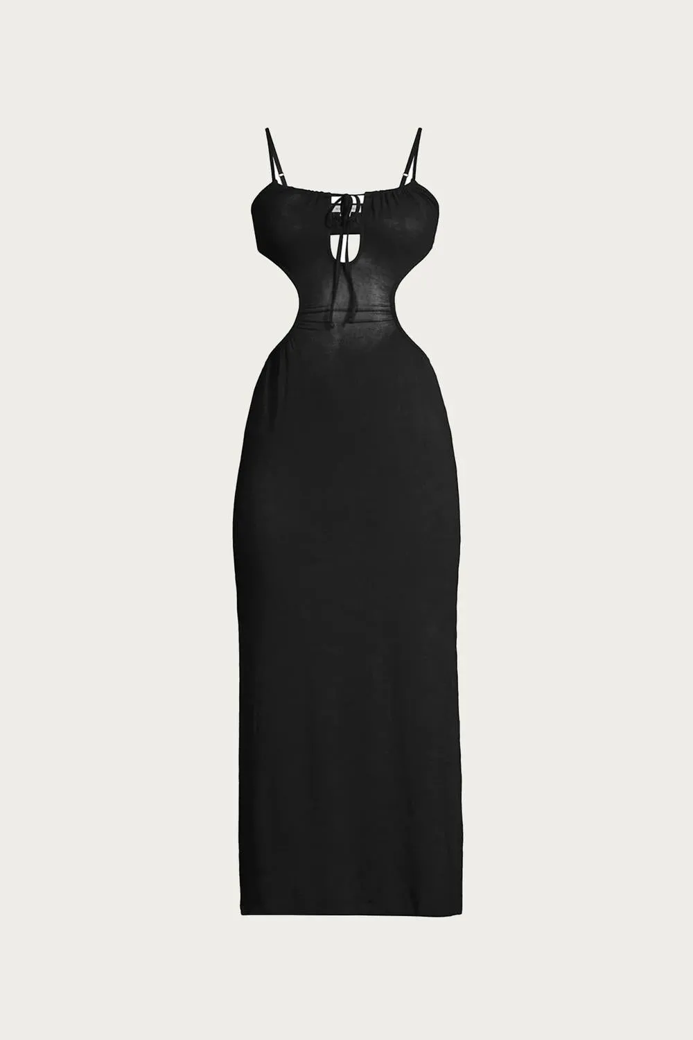 Ruched Cutout Maxi Cover Up In Black