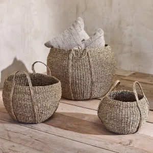 Rundi Seagrass Basket, D38cm, Natural home accents, decorative items