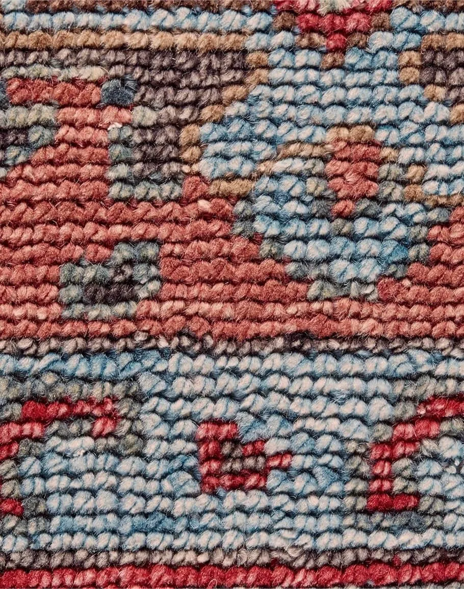 Rust and Aqua Piraj Area Rug
