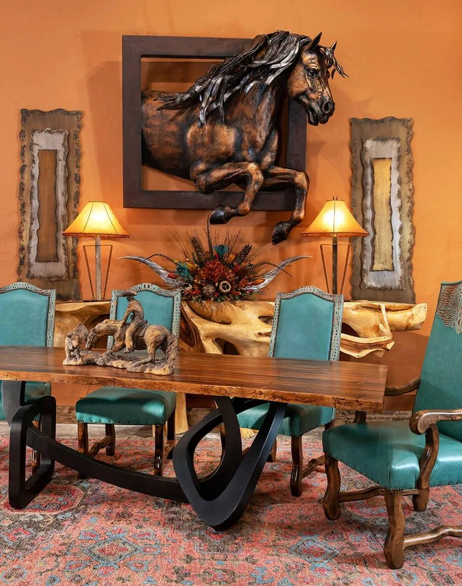 Rust and Aqua Piraj Area Rug