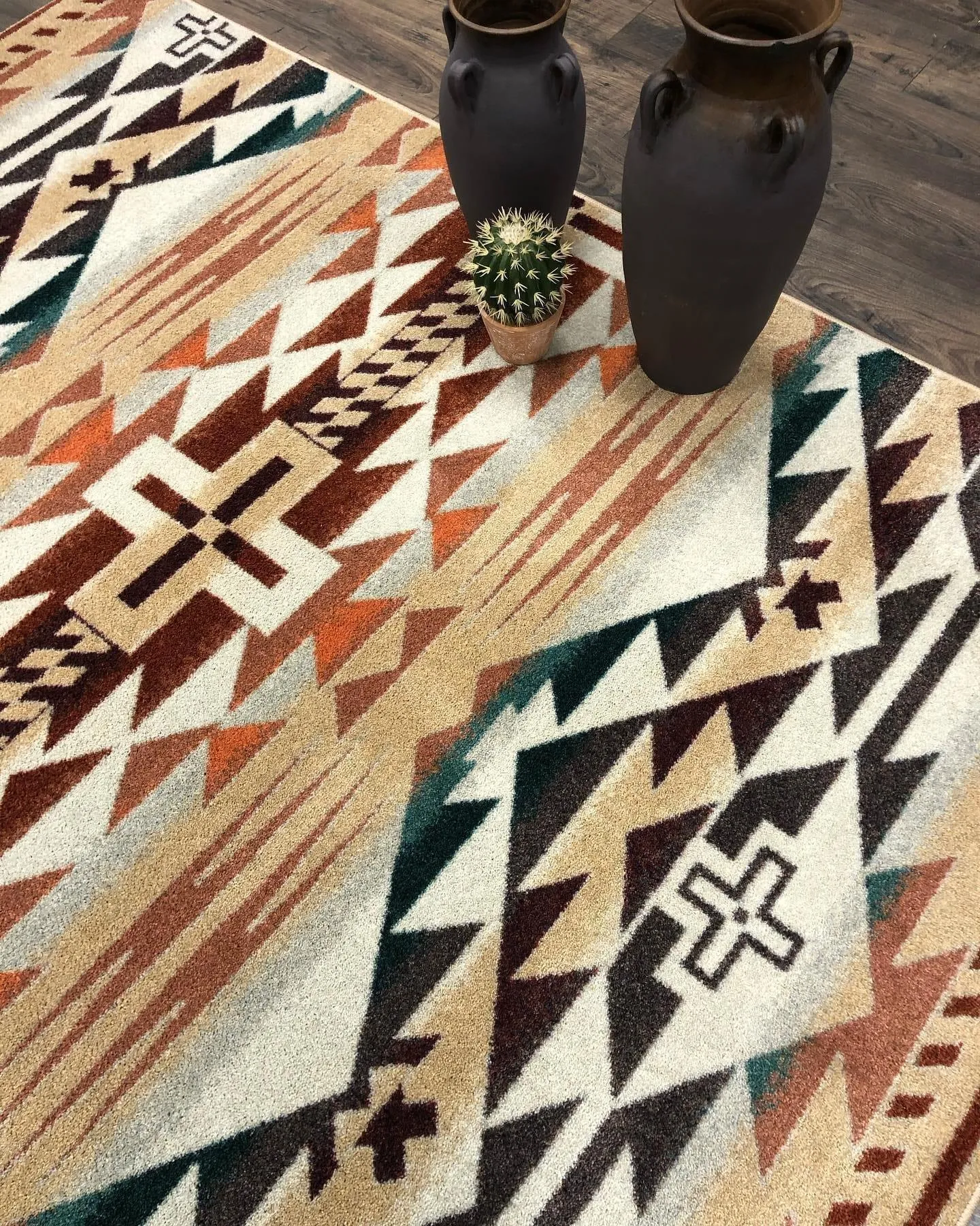 Rustic Cross Southwest Rugs - Clay