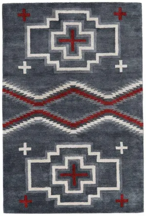 San Miguel Hand Tufted Rugs - Charcoal sectional couch, U-shape sofa