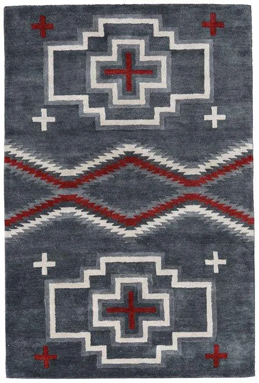 San Miguel Hand Tufted Rugs - Charcoal sectional couch, U-shape sofa