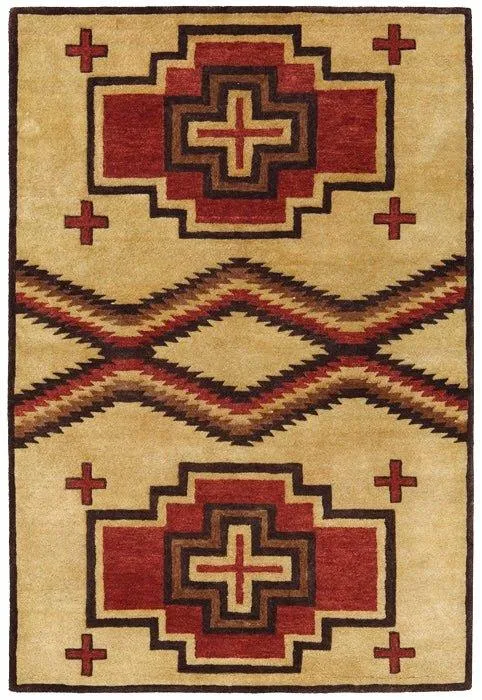 San Miguel Hand Tufted Rugs - Tan sectional couch, U-shape sofa