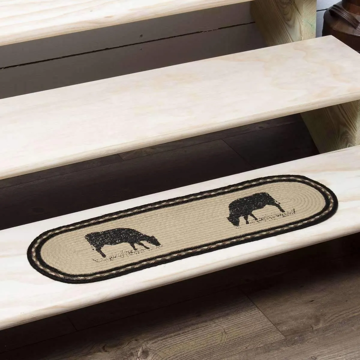 Sawyer Mill Charcoal Cow Jute Stair Tread cabinet dresser, storage shelf