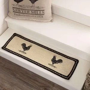 Sawyer Mill Charcoal Poultry Jute Stair Tread Rect Latex 8.5x27 cabinet dresser, storage shelf