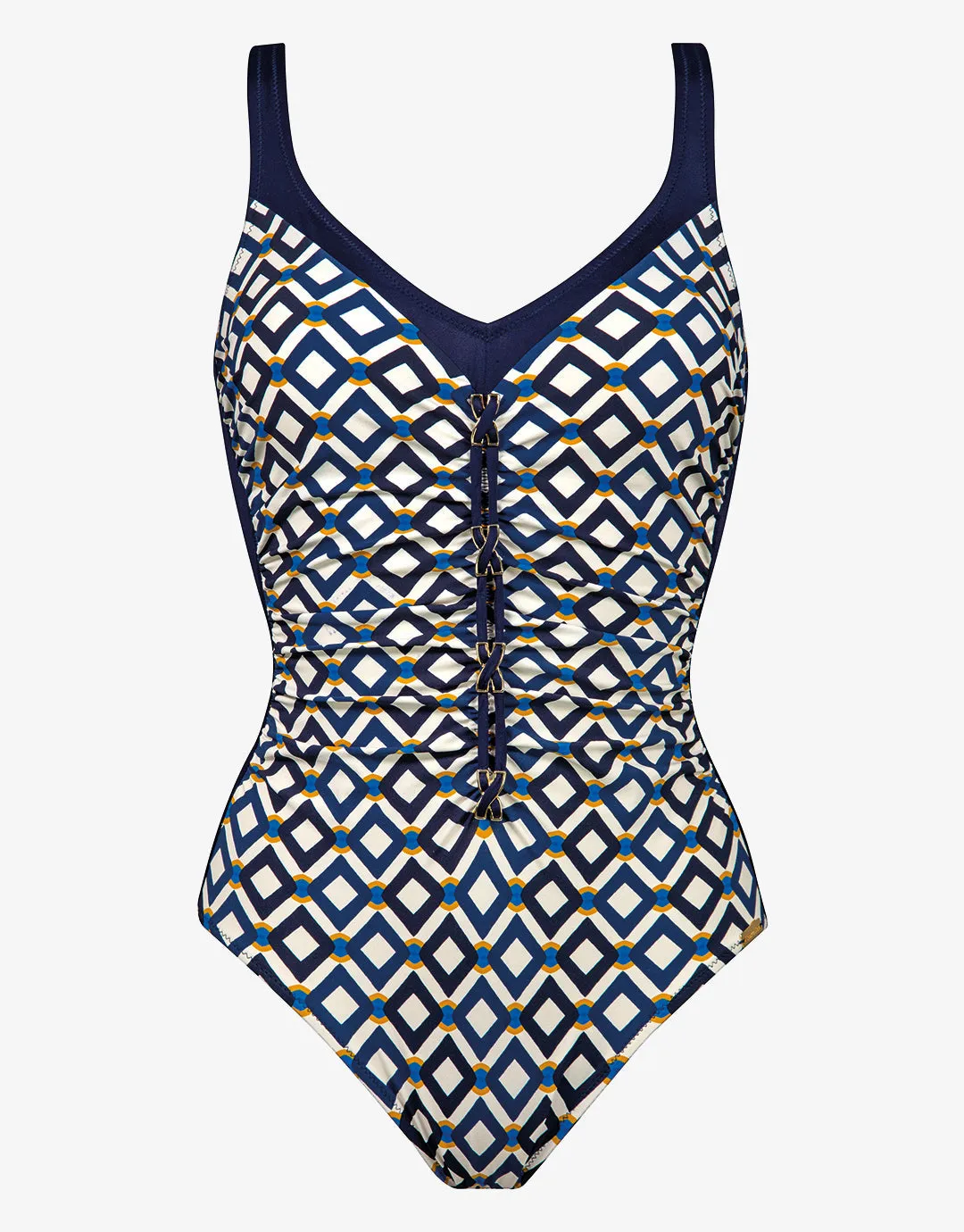 Seaside Dining Moulded Swimsuit - Navy Cream