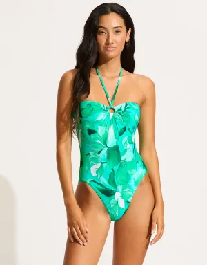 Secret Garden Bandeau Swimsuit - Jade
