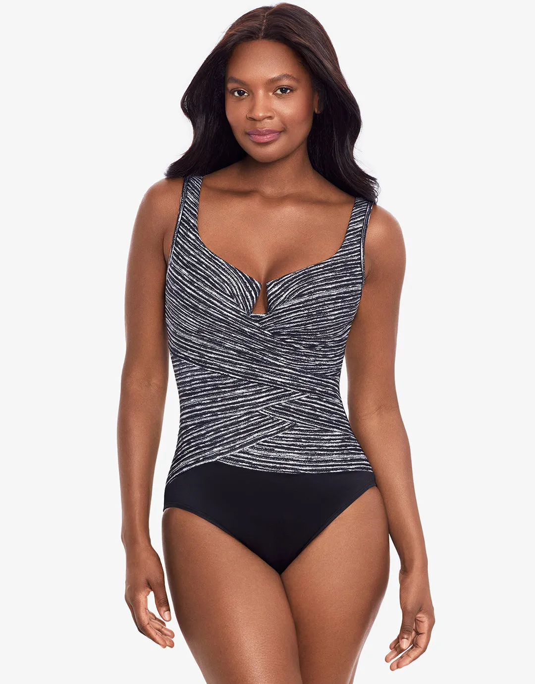 Selenite Layered Escape Swimsuit - Black