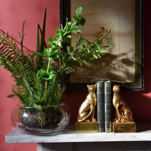 Serene Green Lifelike Plant Arrangement in Clear Glass Fishbowl kitchen essentials, utensils set
