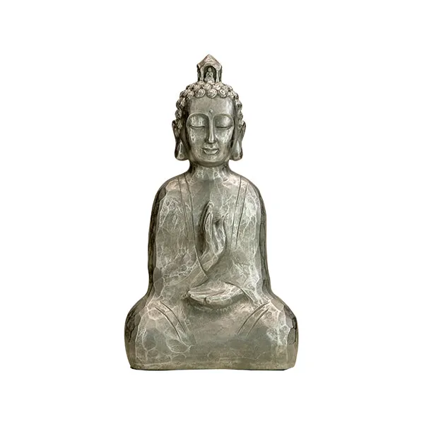 Serene Silver Buddha Statue