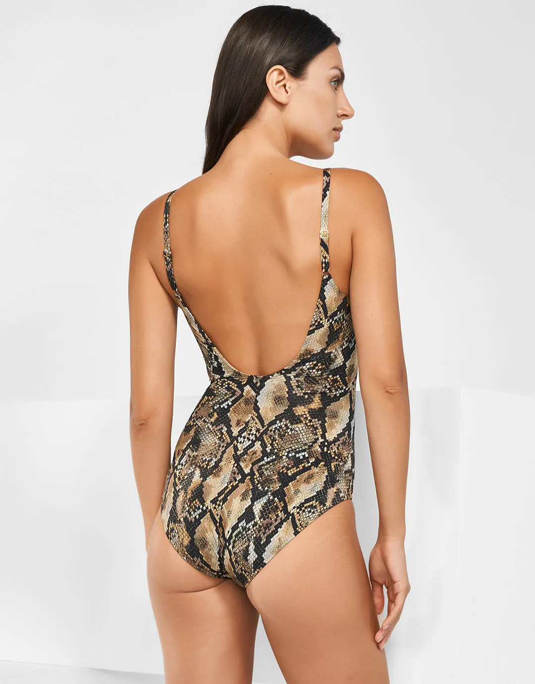Serpent Underwired Ring Front Swimsuit - Python
