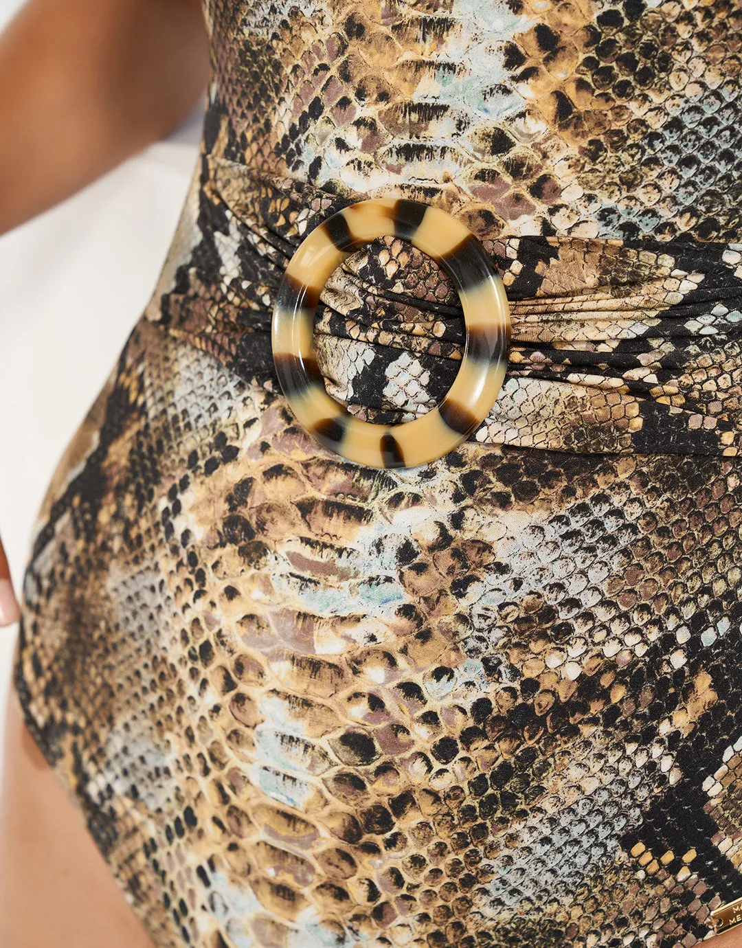 Serpent Underwired Ring Front Swimsuit - Python