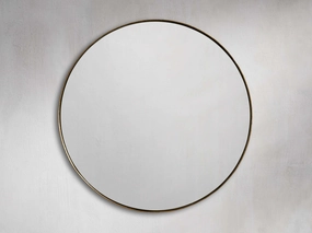 Serra 24" Round Wall Mirror in Brass