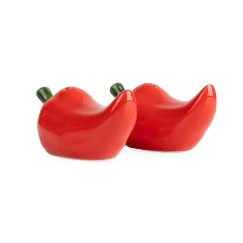 Set of 2 Salt & Pepper Pots - Chilli Print