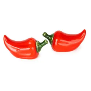 Set of 2 Salt & Pepper Pots - Chilli Print kitchen essentials, utensils set