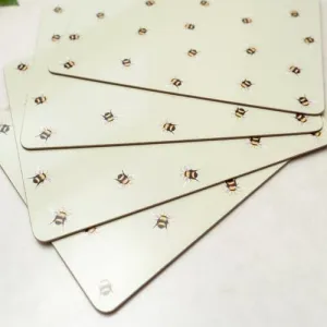 Set of 4 Bee Placemats kitchen essentials, utensils set