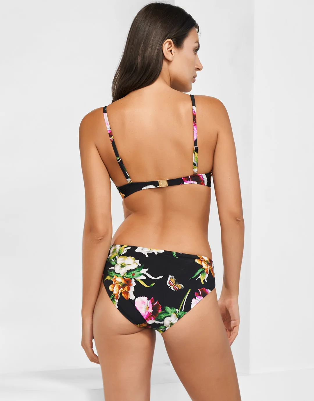 Siciliana Underwired Moulded Bikini Top - Black-Brights