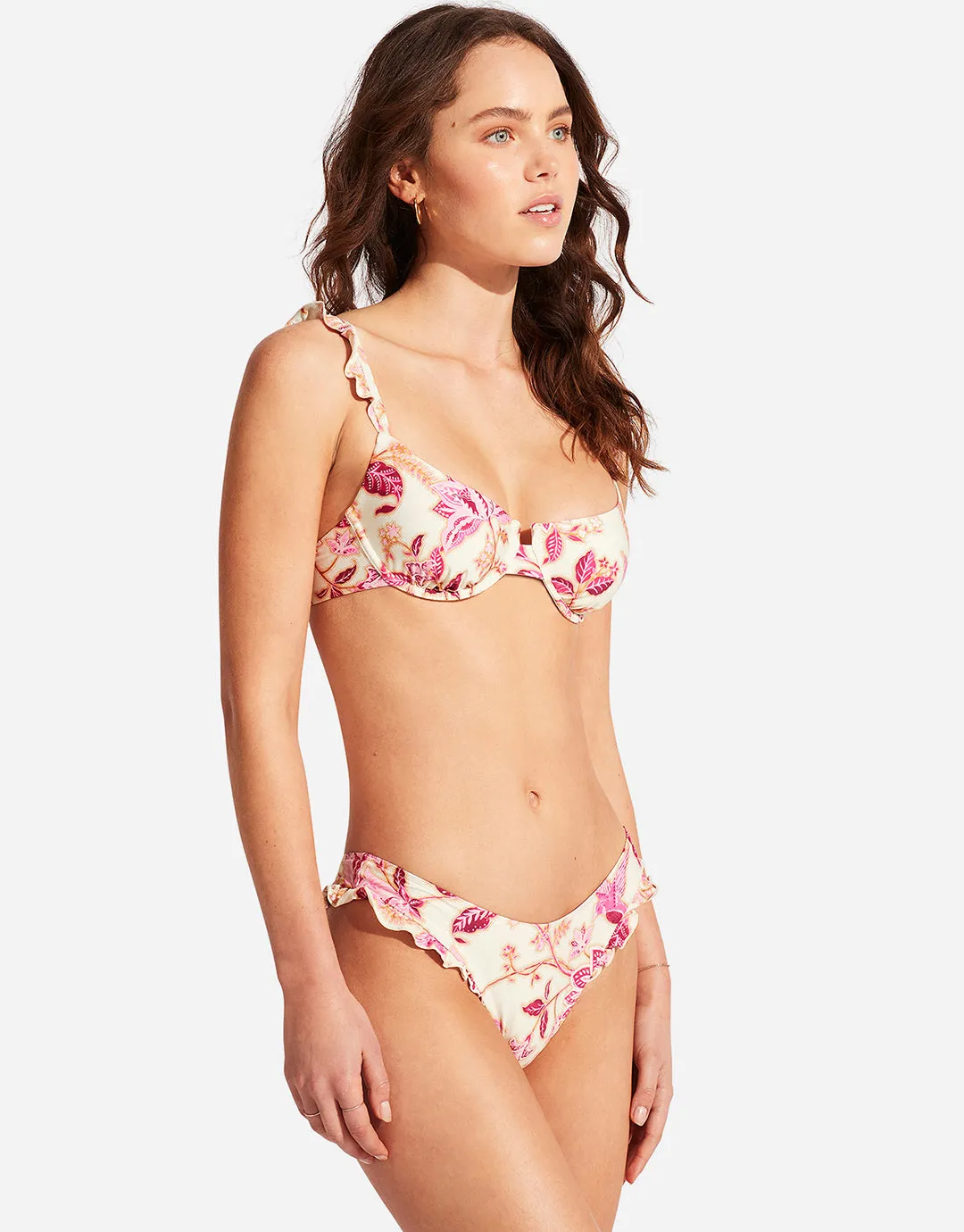 Silk Road Underwire Bra Bikini Top - Pink