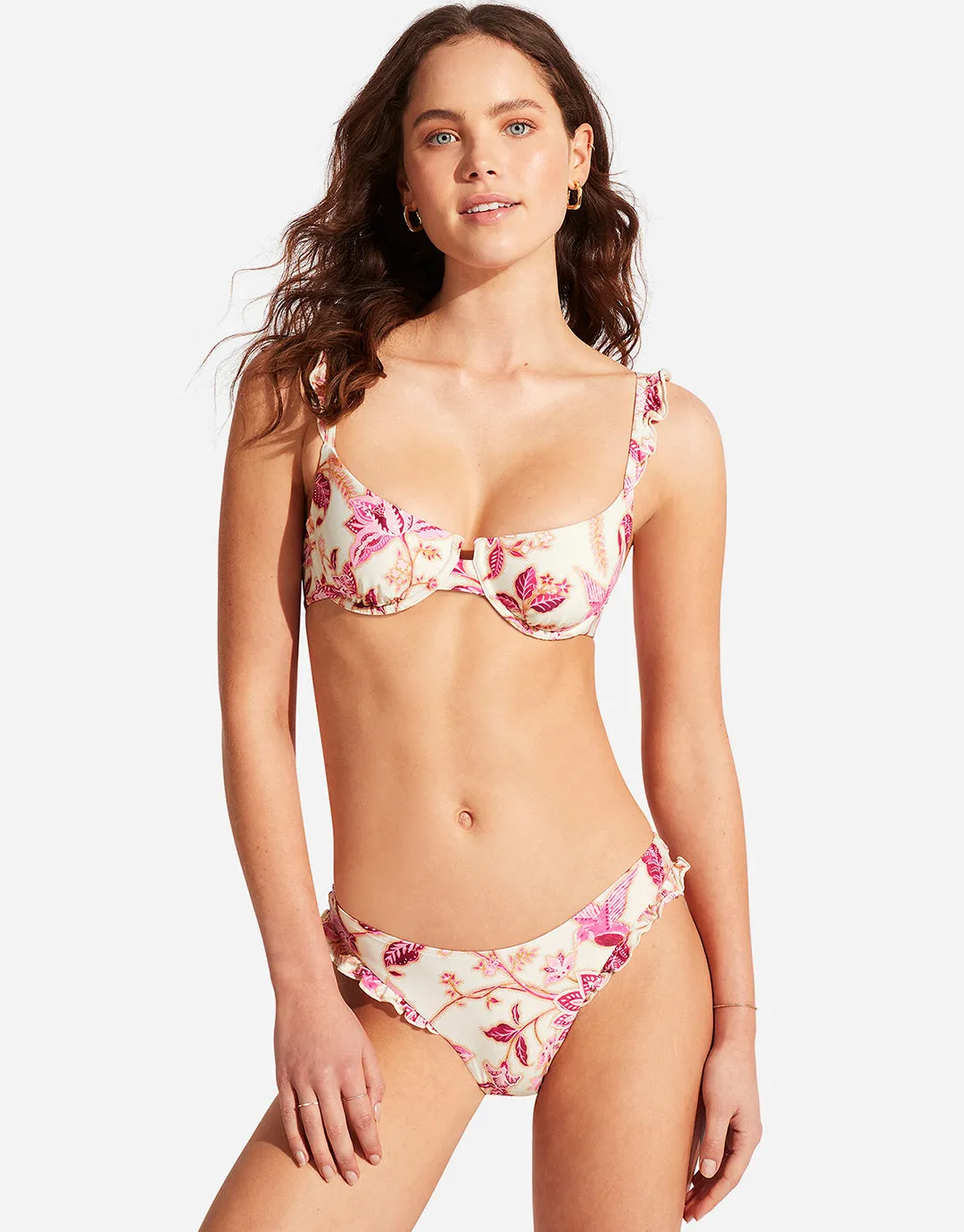Silk Road Underwire Bra Bikini Top - Pink