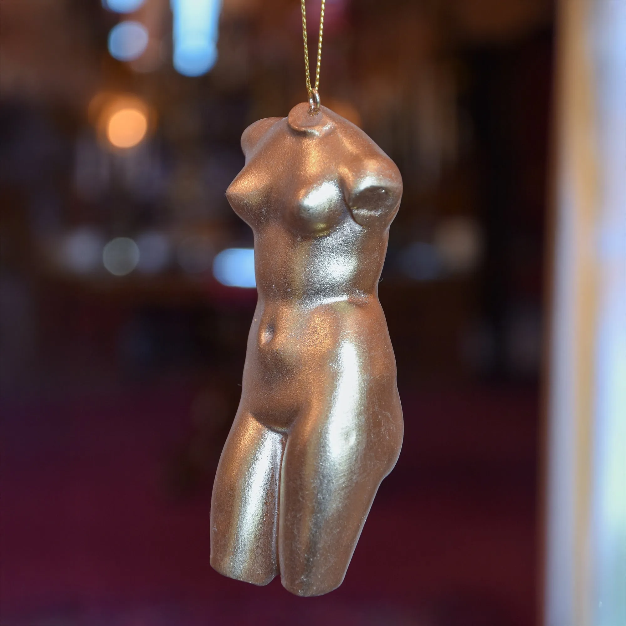 Silver Leaf Female Torso Hanging Decoration