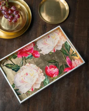 Sitara Peony Tray - Rectangle sheet set, pillowcase