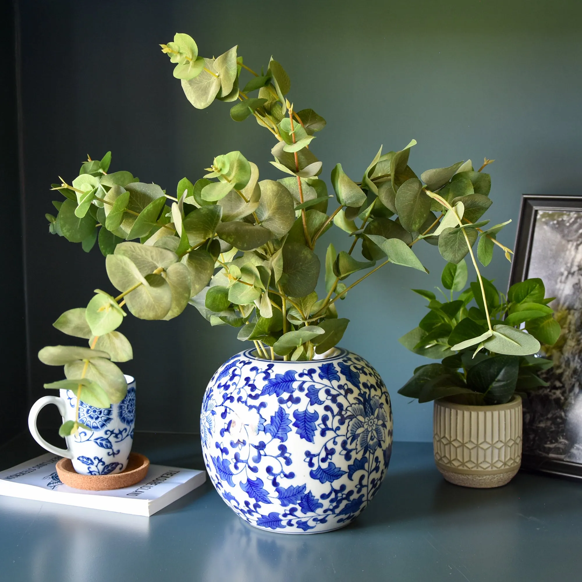 Small Blue and White Ginger Jar kitchen essentials, utensils set